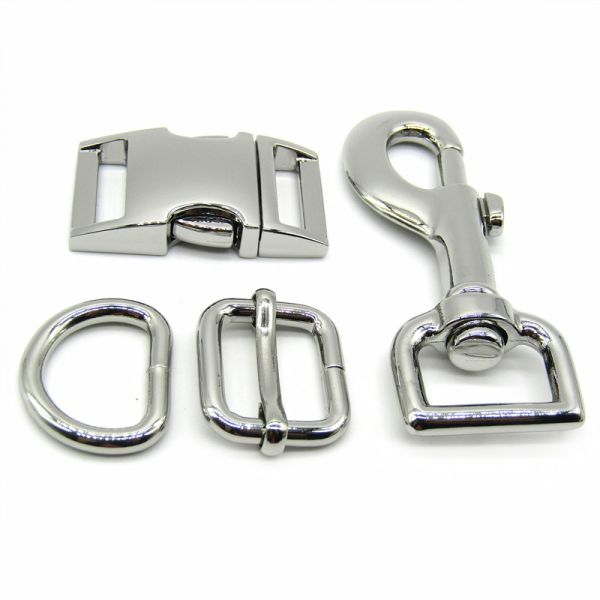 Dog Collars Accessories Hardware Metal Adjustable Slider Quick Release Buckle for Dog Collar