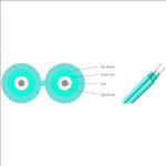 Flexible Indoor OM3-300 2x2.8mm Duplex Fiber Optic Cable , Fiber Optic Patch