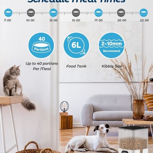 105 Fl Oz 3L Rechargeable Pet Automatic Feeders ​BPA Free With Child Safety Lock