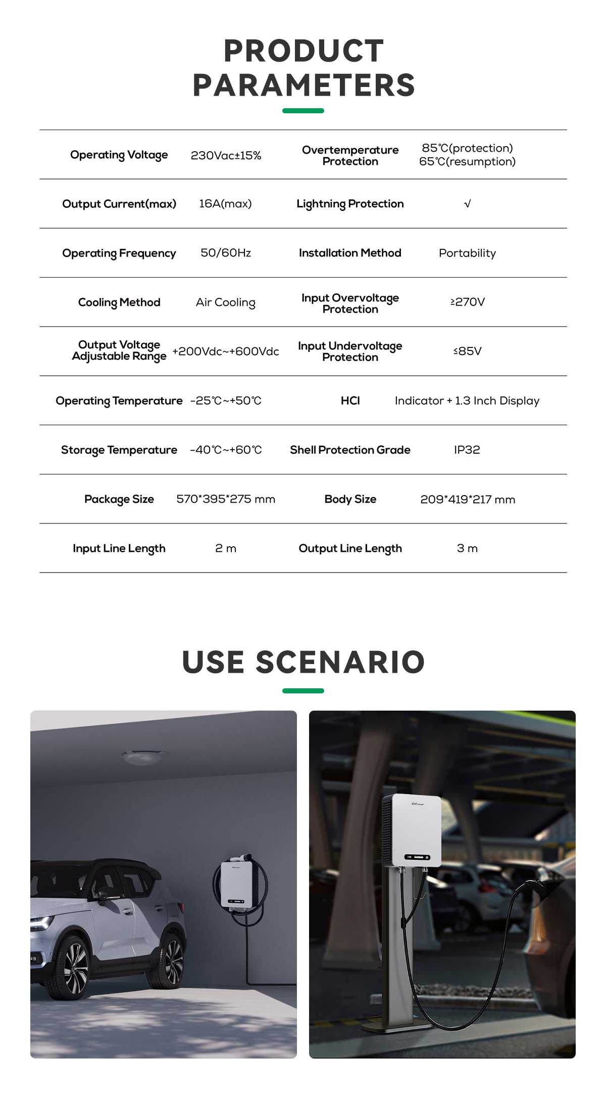 7KW E-Mingze DC Output Current CCS Standard EV Charger Wallbox EV Charging Station with 230V Input Voltage