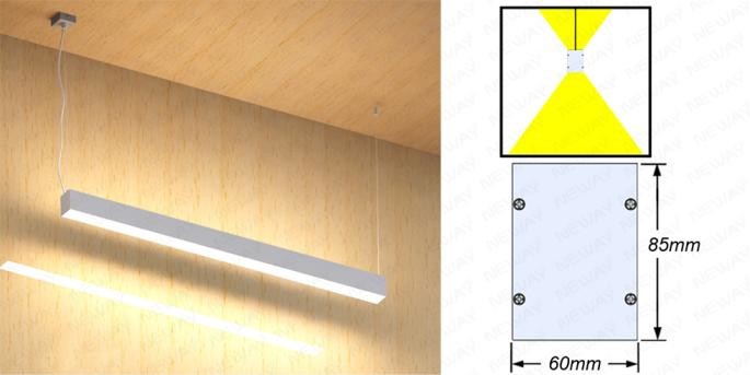 60W 72W 84W Suspension Up Down linear LED lighting fixture direct and indirect Indoor conference architectural lighting