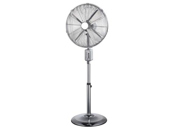 45cm Pedestal Oscillating Floor Fan Air Cooling 4 Metal Chrome Blade Height