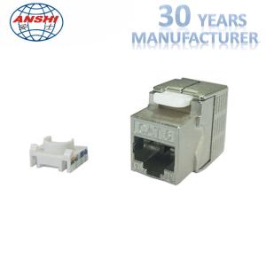 Wholesale Shielded STP Zinc Alloy RJ45 Keystone Jack 180 Degree Toolless CAT7 CAT5E from china suppliers