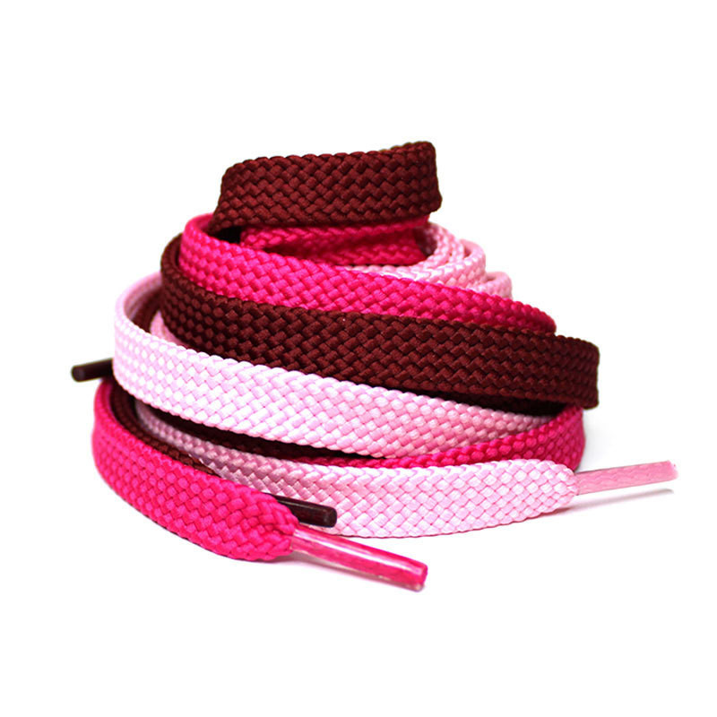 Wholesale 100% Polyester Flat Shoe Laces Rope Pink Shoelaces Bulk Customized from china suppliers