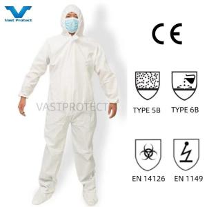 Wholesale 175*140cm Waterproof PP PE Type5 6 Cat3 White 60GSM Coverall for USA Market from china suppliers