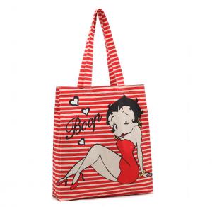 Wholesale Full Color Printed Handles Pink 12oz Flat Cotton Tote Bags from china suppliers