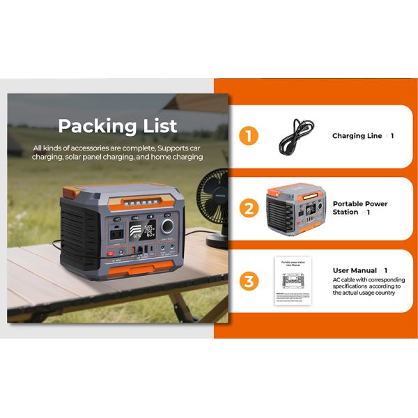 300W Portable Power Station with MPPT Controller and Wireless Charging