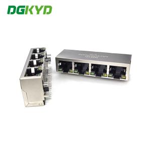 Wholesale Network Integrated Filter RJ45 Shielded Connector 1X4 8P8C 6U DIP PCB Mount Style from china suppliers