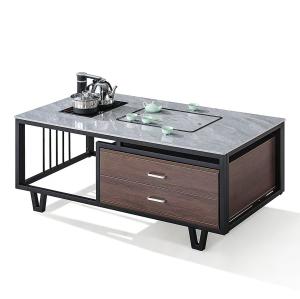 Wholesale Modern Rectangular Rock Slab Top With Metal Frame Kettle Office Furniture Office Tea Coffee Table from china suppliers