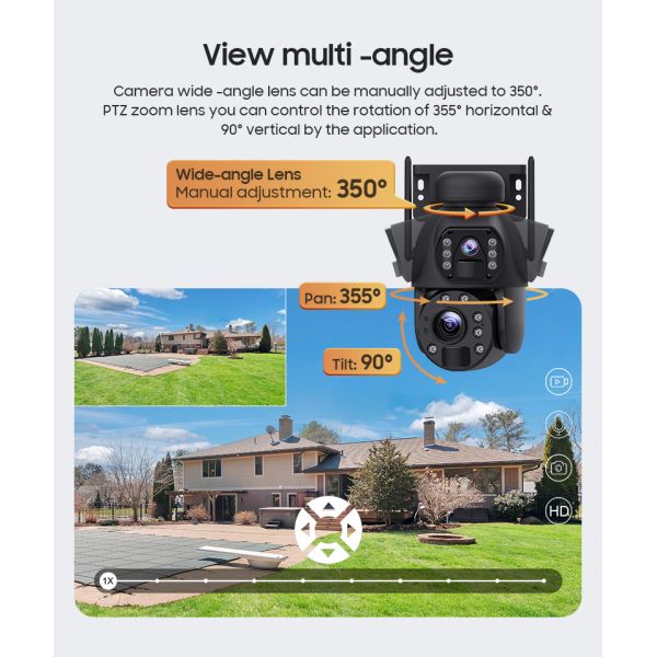 Wireless Surveillance UBOX Solar Camera 6MP Resolution Color Night Vision