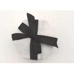 Polished White Stone Coasters Hexagon Shape Moisture Proof High Durability