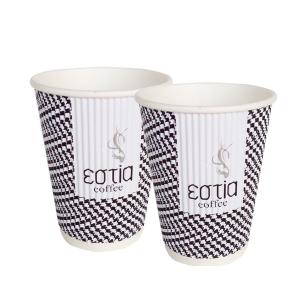 Wholesale 9oz Corrugated paper cups and paper cup holder with lid from china suppliers