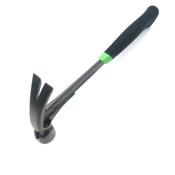 Shock-Absorbing Grip 20oz Framing Hammer, Wholly Forged Straight Rip Claw Hammer with Magnetic Nail Set