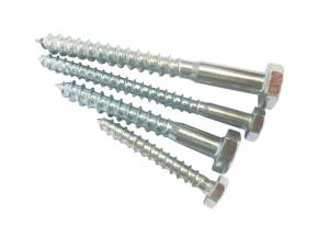 Wholesale Galvanized Buildings Din571 Hex Head Wood Screw White Zinc Plated from china suppliers