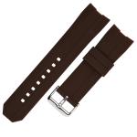 SHX Replacement Rubber Watch Strap , 24mm Brown Silicone Watch Band