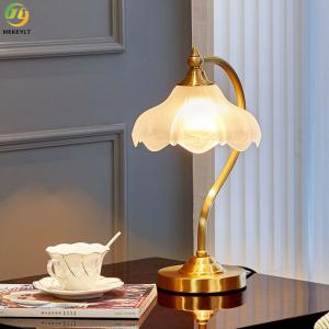 Wholesale Glass Copper Bedside Table Lamp Delicacy Process Decoration from china suppliers