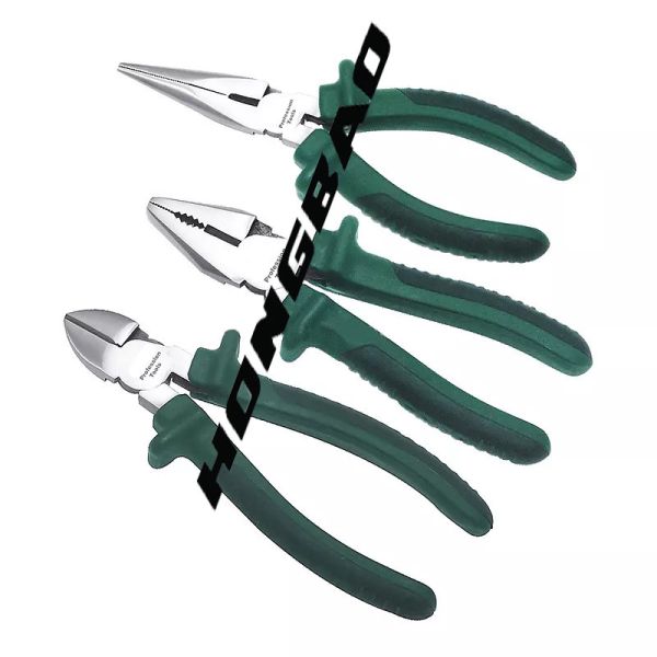 Steel Insulated Combination Pliers Bright Chrome Dipped Handle 6" 8" Wide High Shoulder