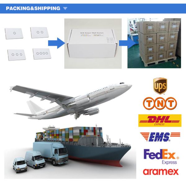 Phone Control WIFI Smart Wall Light Switch 1 2 3 4 Gang Customized US EU UK Standard