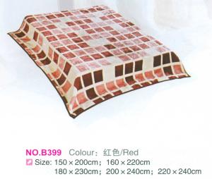 Wholesale Red Checkered Raschel Fleece Blanket Wrapping With Matched Color Fabric from china suppliers