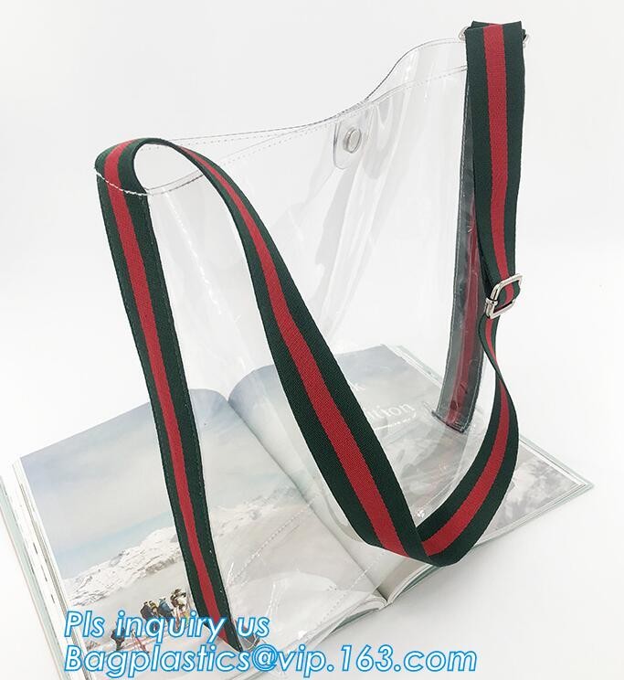 PVC summer waterproof transparent jelly beach shopping shoulder bag for women, Women Colorful Soft Candy Color PVC Handb
