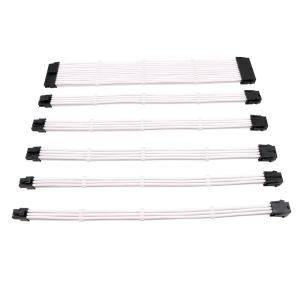 Wholesale Wholesale 24 Pin ATX 2*4+4 Pin EPS 3*6+2Pin PCI-E Pearl White Extension Cable Set Six-piece from china suppliers