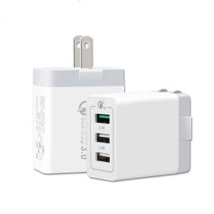 Wholesale 3 Port USB Wall Chargers 240VAC 60Hz QC 3.0 For Travel EU US Adapter ROHS from china suppliers