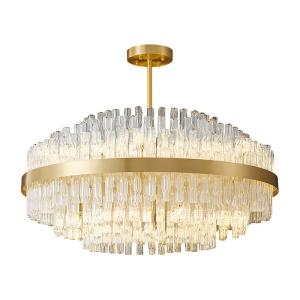 Wholesale JYLIGHTING Modern Luxury Hotel Crystal Chandelier Nordic Living Room Bedroom Hotel High-End Villa All-Copper LED Chandelier Modern Pendant Light from china suppliers