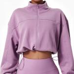High Quality Custom Zip up Hoodies Streetwear Causal Crop Jackets Women