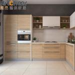Minimalist Style Custom Solid Wood Kitchen Cabinets with Pure Acrylic Countertop