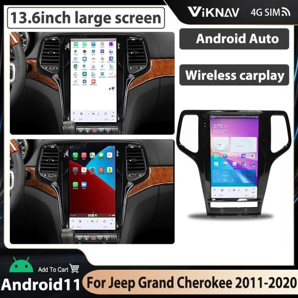 13.6 Inch Touch Screen Stereo For 2011-2013 Jeep Grand Cherokee 128G Navigation
