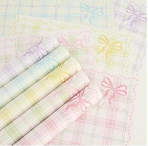 Wholesale 57*57cm Simple Grid Bouquet Packing Paper DIY Florist Wrapping for Floral Packaging from china suppliers