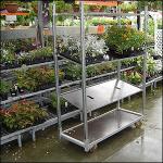 Plywood Board L1340mm Danish Flower Trolley Balcony Use With PP/PU/TPR Castor