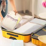 Travel Luggage Packing Organizers With Laundry Bag, Compression Storage Shoe Bag