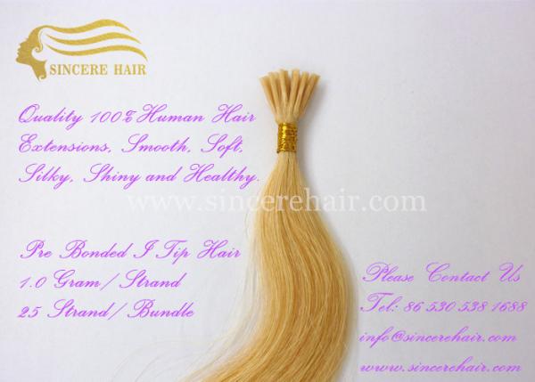 22 Inch Remy Human Hair Extensions 1.0 G Pre Bonded I Tip Hair Extensions For