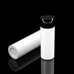 Face Cream Clear Cylinder Round Airless Bottles With Aluminum Finish Treatment