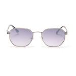 Men Women Polygon Frame Sunglasses Reflective Personality Small Frame Plain Lens