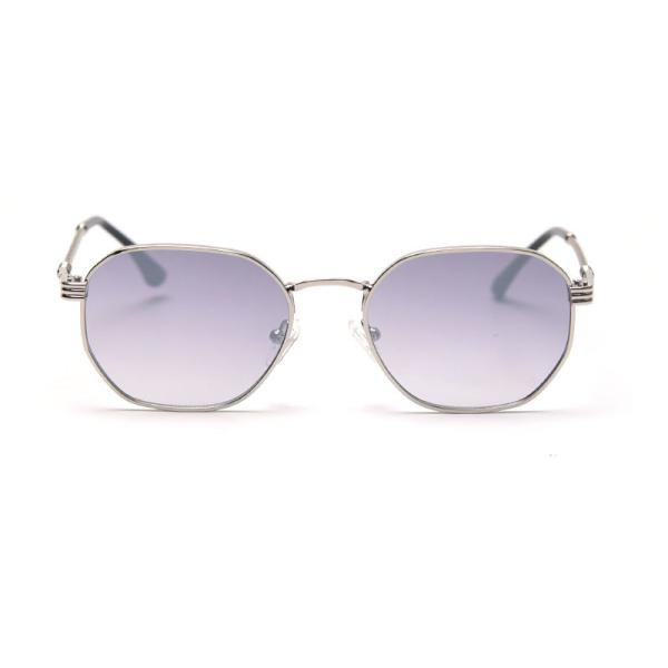 Men Women Polygon Frame Sunglasses Reflective Personality Small Frame Plain Lens