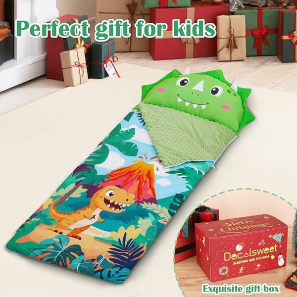 59x24 Inch Kids Animal Nap Mat - 2-in-1 Sleeping Bag with Zipper