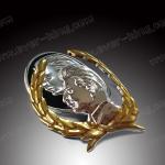 Custom Stalin Head Logo 3D Metal Aluminum Sticker Label Professional