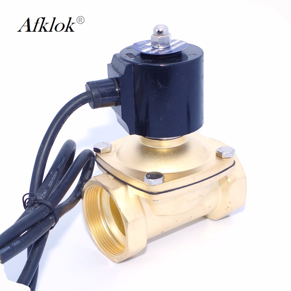 Brass Normally Closed 2 inch Waterproof Solenoid Valve 220V AC