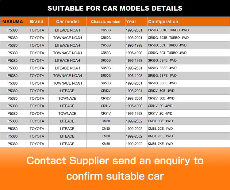 TOYOTA LITEACE NOAH Front Shock Absorbers 48500-28260 48500-28270 48500-28300 48500-29675