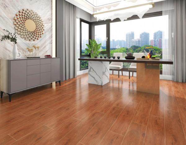 Khaki Outdoor Floor Glazed Ceramic Tile Baby Face Wall Tile Wood Imitation