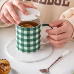 Custom Porcelain Taza Navidad Green Mosaic Ceramic Cup For Business Relationship