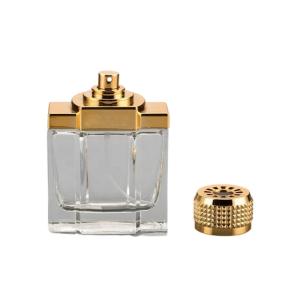 Wholesale UV Plastic Cap Empty Perfume Spray Bottles 100ml Glass Golden Cap Color from china suppliers