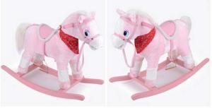 Wholesale Pink Rocking Horse With Sound And Moving Mouth and Tail And Led Light Big Size from china suppliers