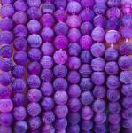 Purple Weathered Agate Loose Bead Strands Semi Precious Stone Matt Frosted