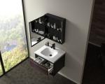 800mm Bathroom Mirror Cabinet Wall Mounted Artificial Marble Countertop
