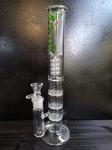 Three Layer Recycler Glass Bong Honeycomb Ablets Filter Bongs 12.5 Inch 18.8mm