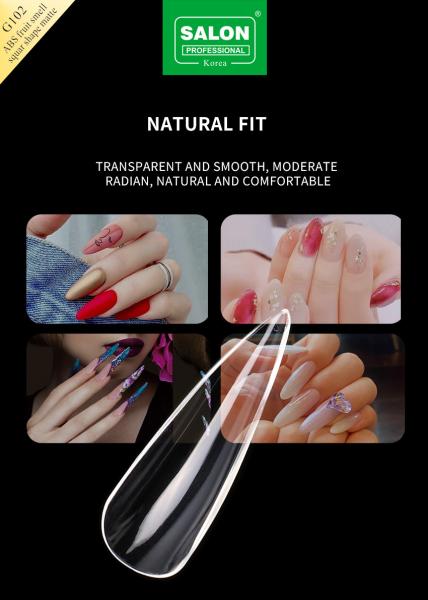 Professional ABS Sharp Shape Fake Nails Full Clear Acrylic False Nail Tips 12