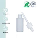 30ml Frosted Cosmetic Dropper Bottles White Glass Bottle Packaging For Hair Oil